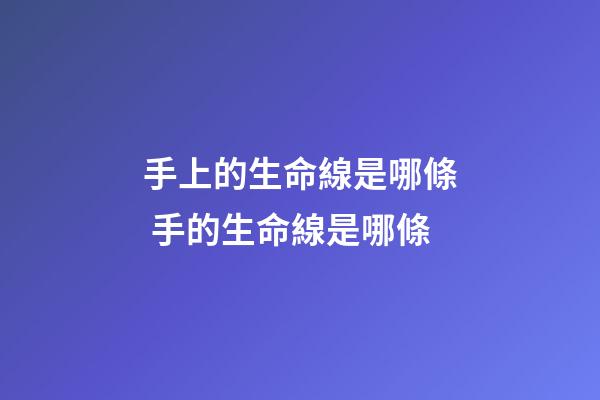 手上的生命線是哪條 手的生命線是哪條-第1張-觀點-玄機派